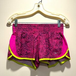 🔥Nike Pink and Black Running Shorts with Yellow Trim🔥